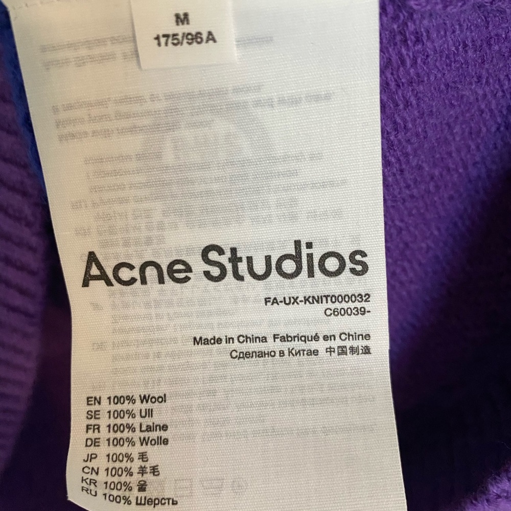Acne Studios Wool Cardigan Sweater Striped Oversized Mens Luxury Winter Knit - Picture 15 of 15